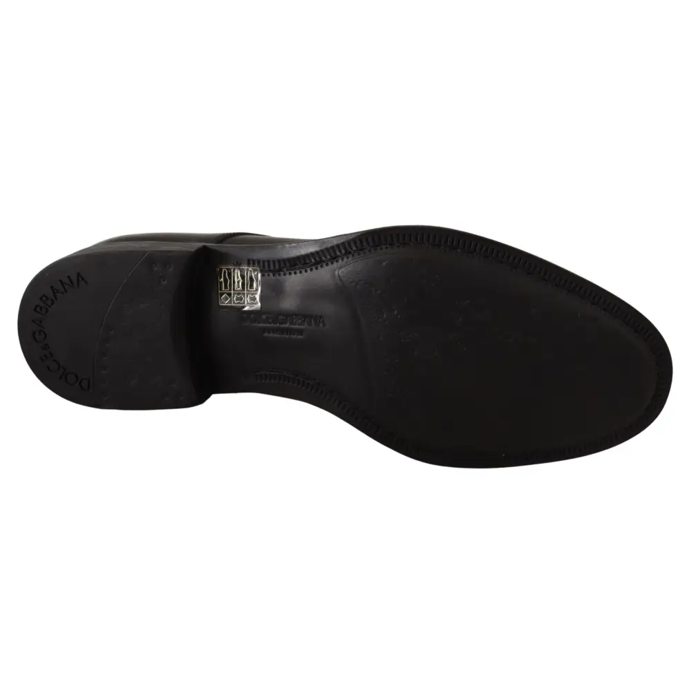 Dolce & Gabbana Schwarze Lederschnürschuhe für Herren Formaler Derby - EU40/US7