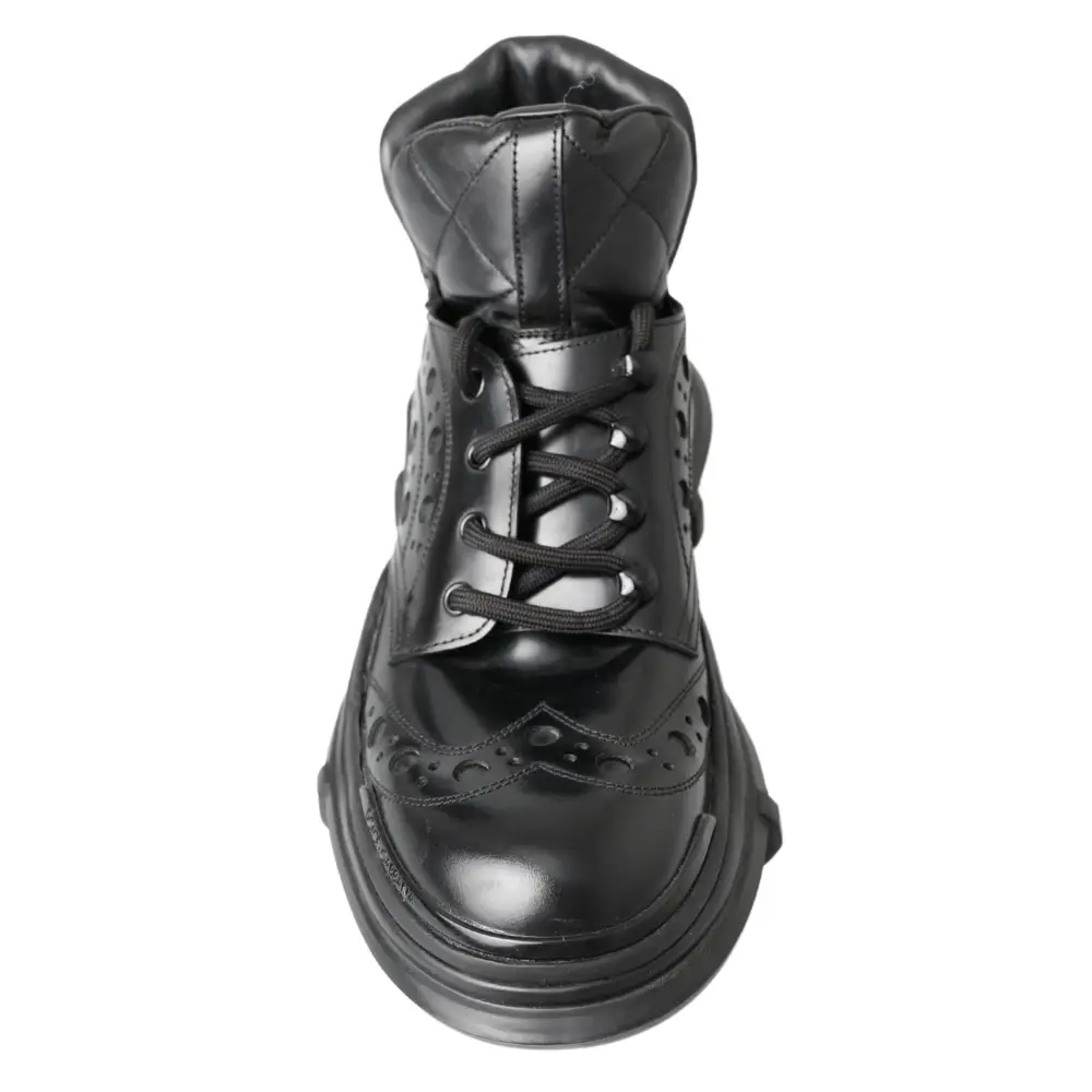 Dolce & Gabbana Schwarze Lederstiefel für die Freizeit