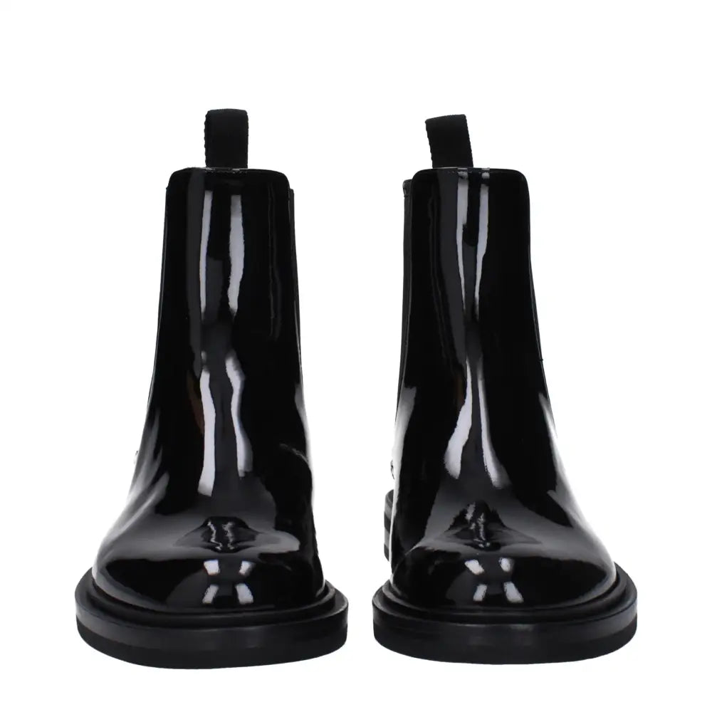 Dolce & Gabbana Schwarze Lederstiefeletten