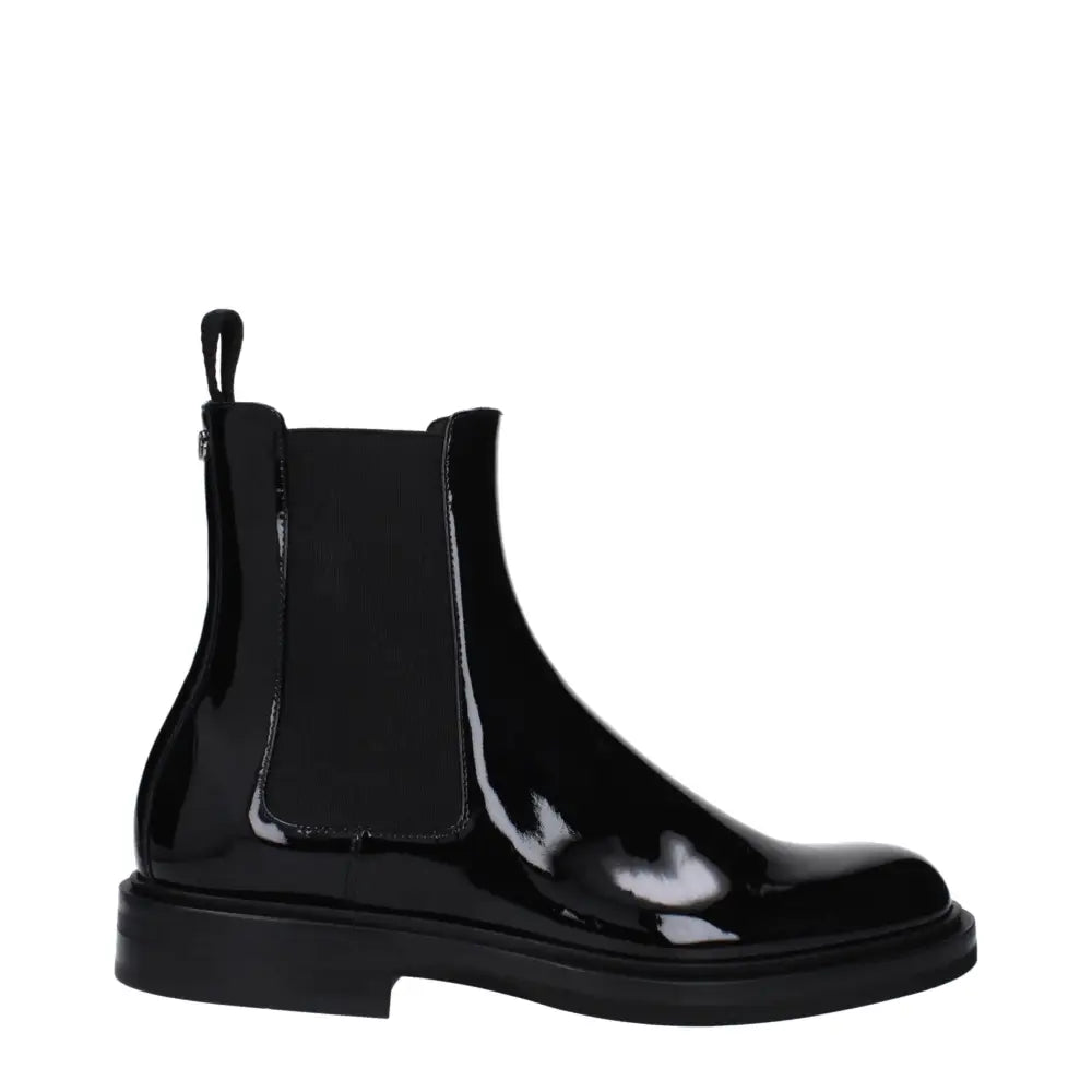 Dolce & Gabbana Schwarze Lederstiefeletten