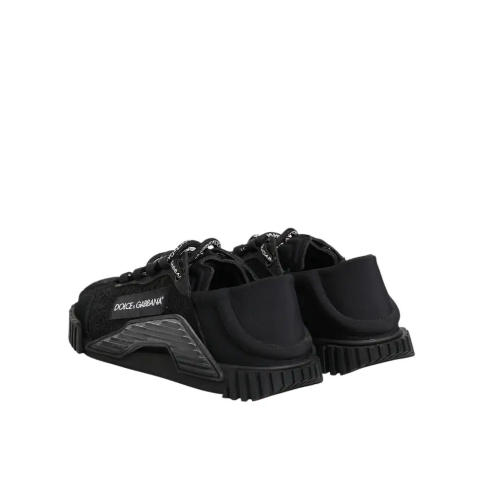 Dolce & Gabbana Schwarze Logo-Spitzen-Sneaker NS1 - EU36.5/US6