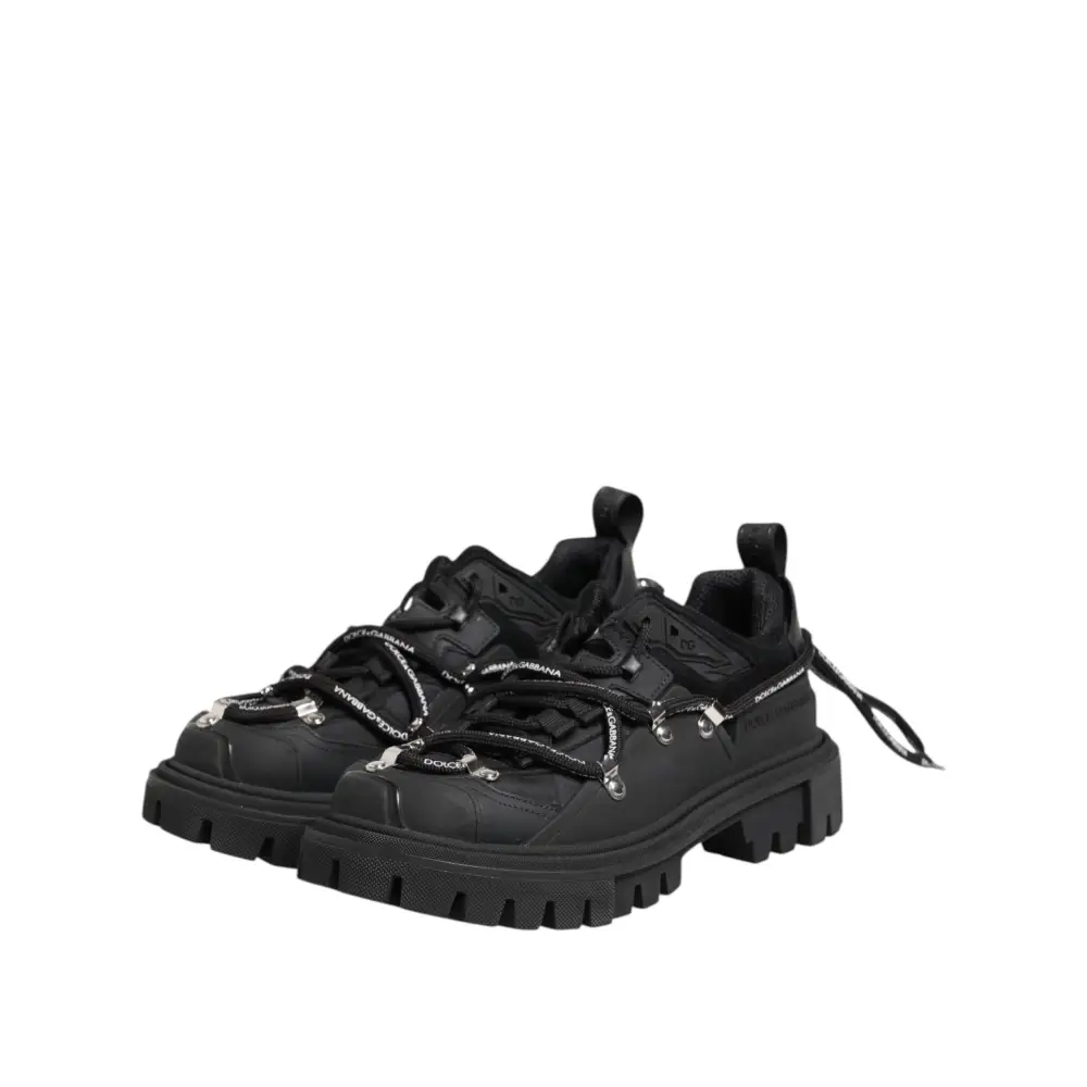 Dolce & Gabbana Schwarze Low Top Lace Up Trekking Sneakers Schuhe
