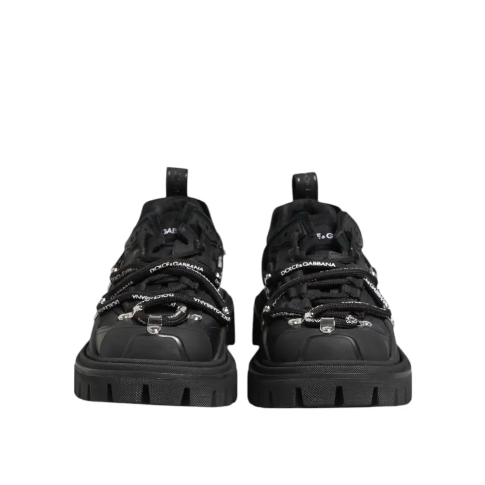Dolce & Gabbana Schwarze Low Top Lace Up Trekking Sneakers Schuhe