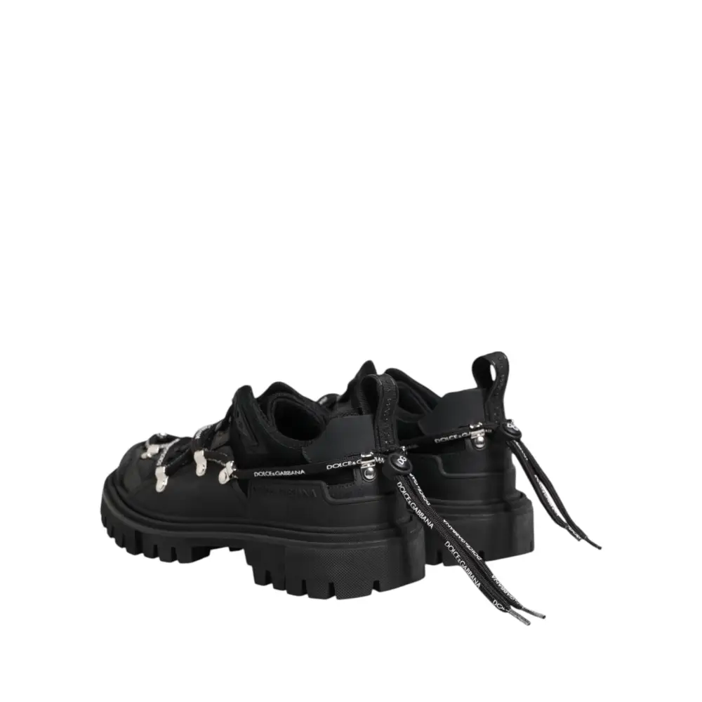 Dolce & Gabbana Schwarze Low Top Lace Up Trekking Sneakers Schuhe