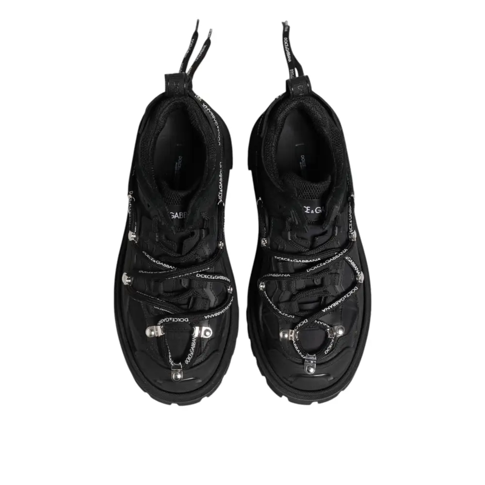 Dolce & Gabbana Schwarze Low Top Lace Up Trekking Sneakers Schuhe