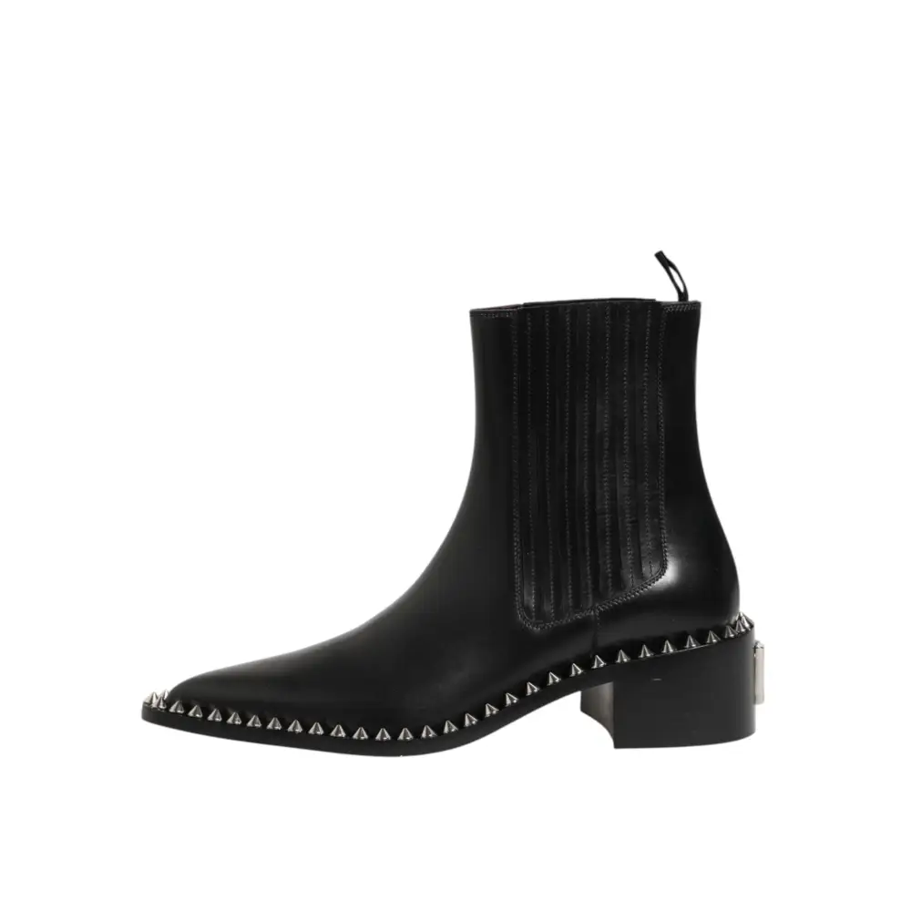 Dolce & Gabbana Schwarze mit Nieten besetzte Chelsea-Stiefeletten