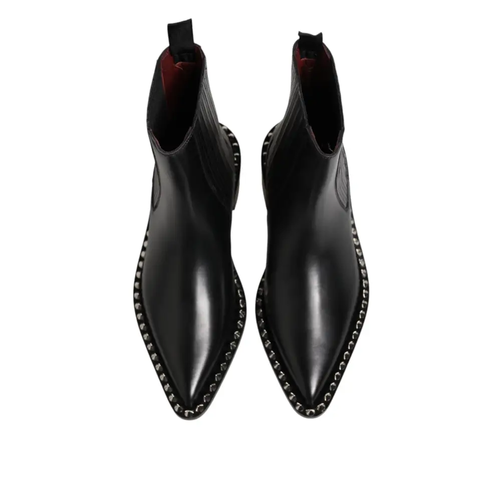 Dolce & Gabbana Schwarze mit Nieten besetzte Chelsea-Stiefeletten