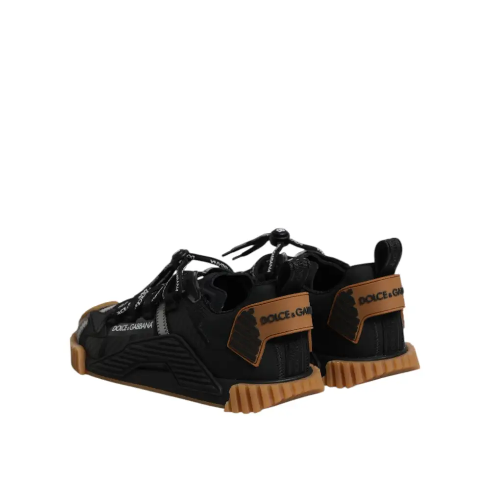 Dolce & Gabbana Schwarze NS1 Low-Top-Sneaker mit Logo-Schnürung