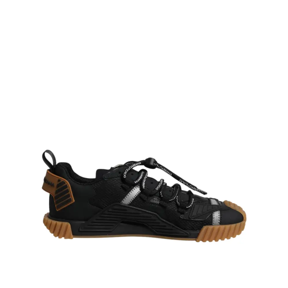 Dolce & Gabbana Schwarze NS1 Low-Top-Sneaker mit Logo-Schnürung