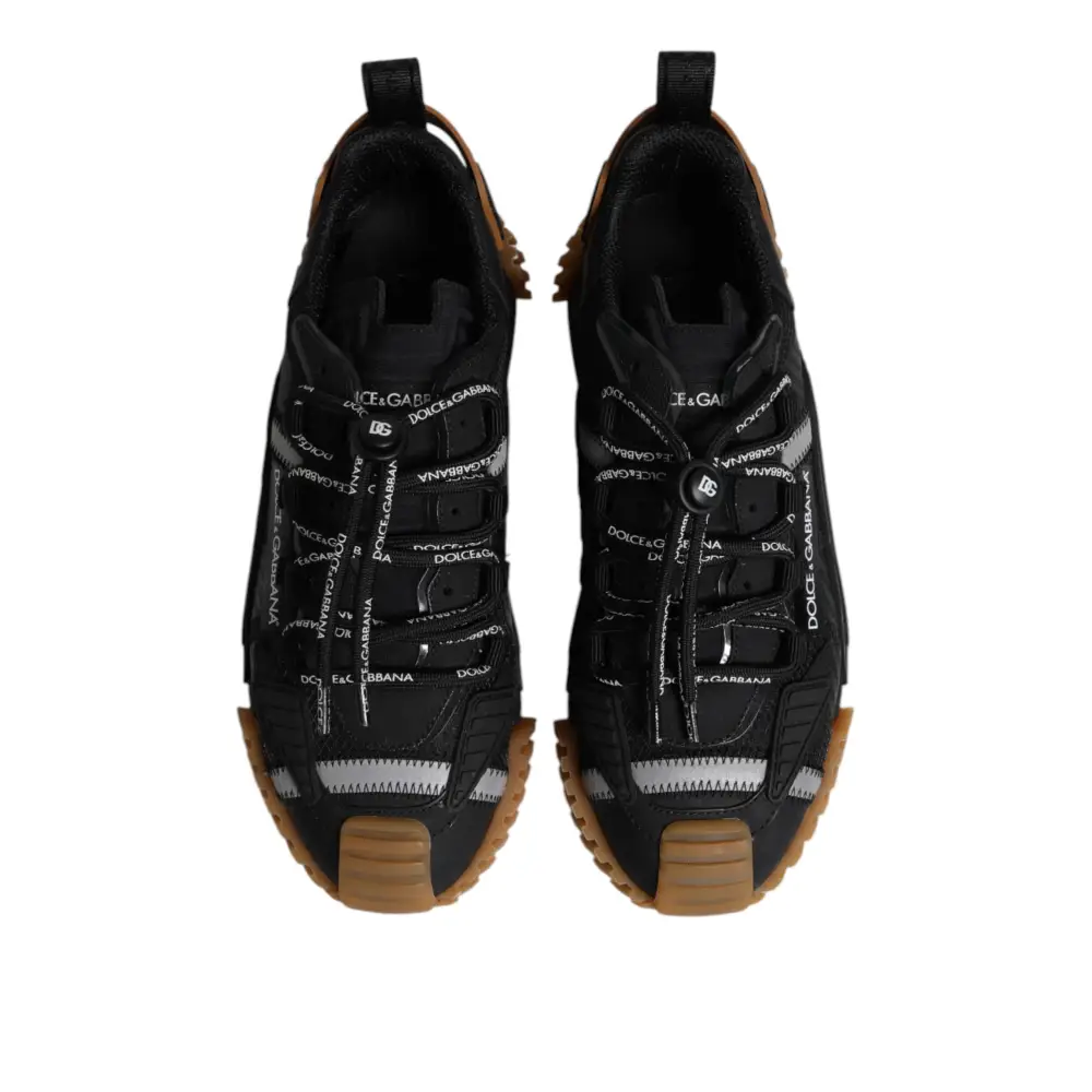 Dolce & Gabbana Schwarze NS1 Low-Top-Sneaker mit Logo-Schnürung