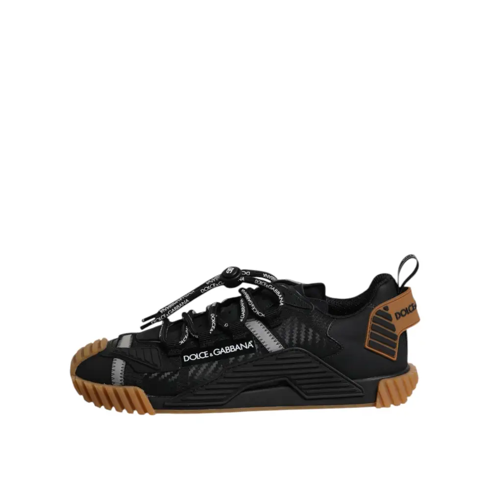 Dolce & Gabbana Schwarze NS1 Low-Top-Sneaker mit Logo-Schnürung