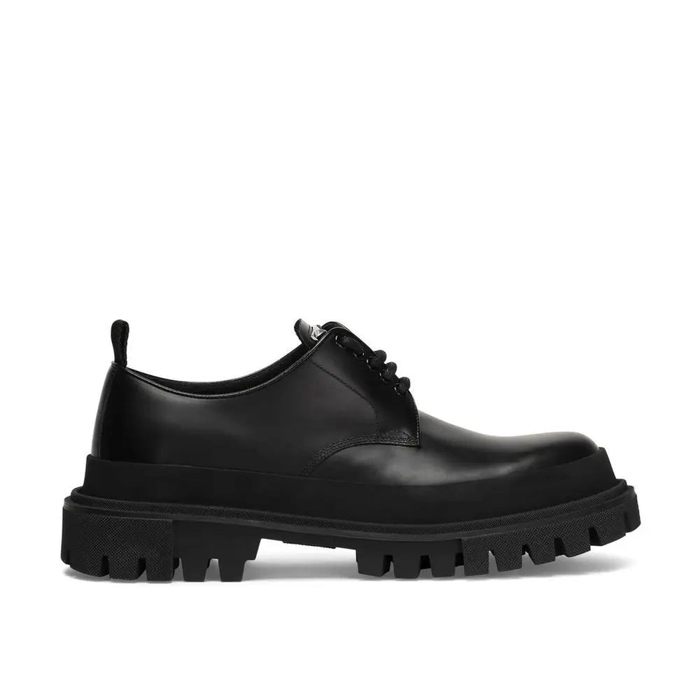 Dolce & Gabbana Schwarze Oxford- und Derby-Schuhe aus Kalbsleder - EU40.5/US7.5