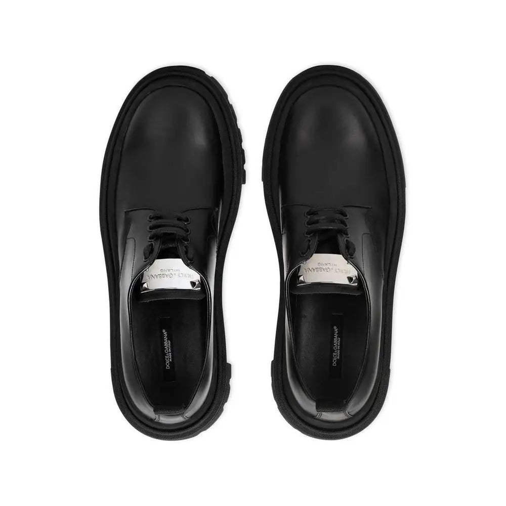 Dolce & Gabbana Schwarze Oxford- und Derby-Schuhe aus Kalbsleder - EU40.5/US7.5