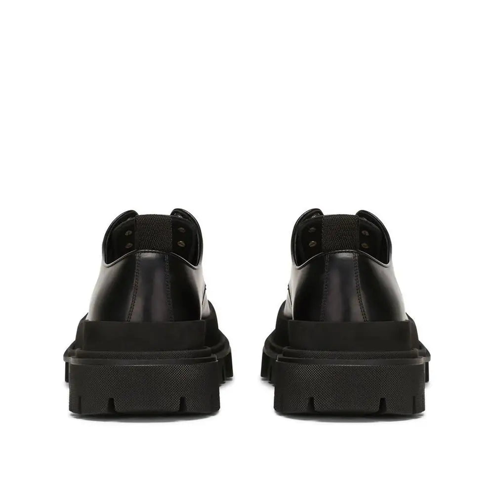 Dolce & Gabbana Schwarze Oxford- und Derby-Schuhe aus Kalbsleder - EU40.5/US7.5