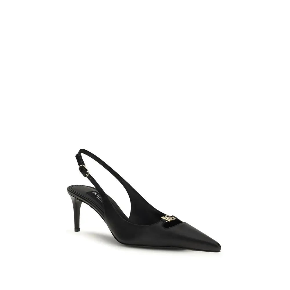 Dolce & Gabbana Schwarze Pumps aus Kalbsleder Bos Taurus mit hohem Absatz