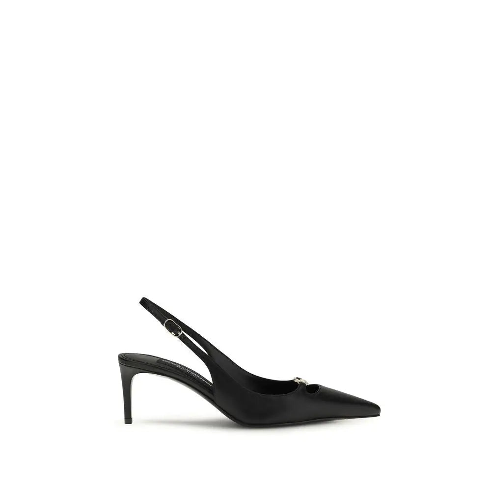 Dolce & Gabbana Schwarze Pumps aus Kalbsleder Bos Taurus mit hohem Absatz