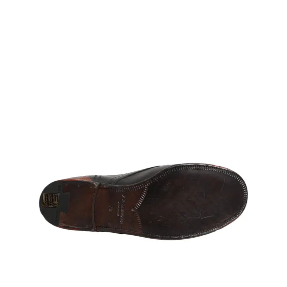 Dolce & Gabbana Schwarze Rote Schnürstiefeletten Kurzstiefel Schuhe - EU44/US11