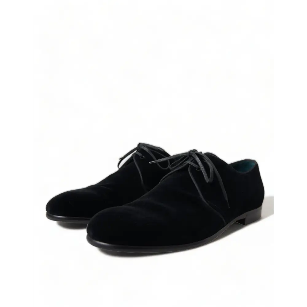 Dolce & Gabbana Schwarze Samtschnürer für formelle Derby-Schuhe - EU44/US11