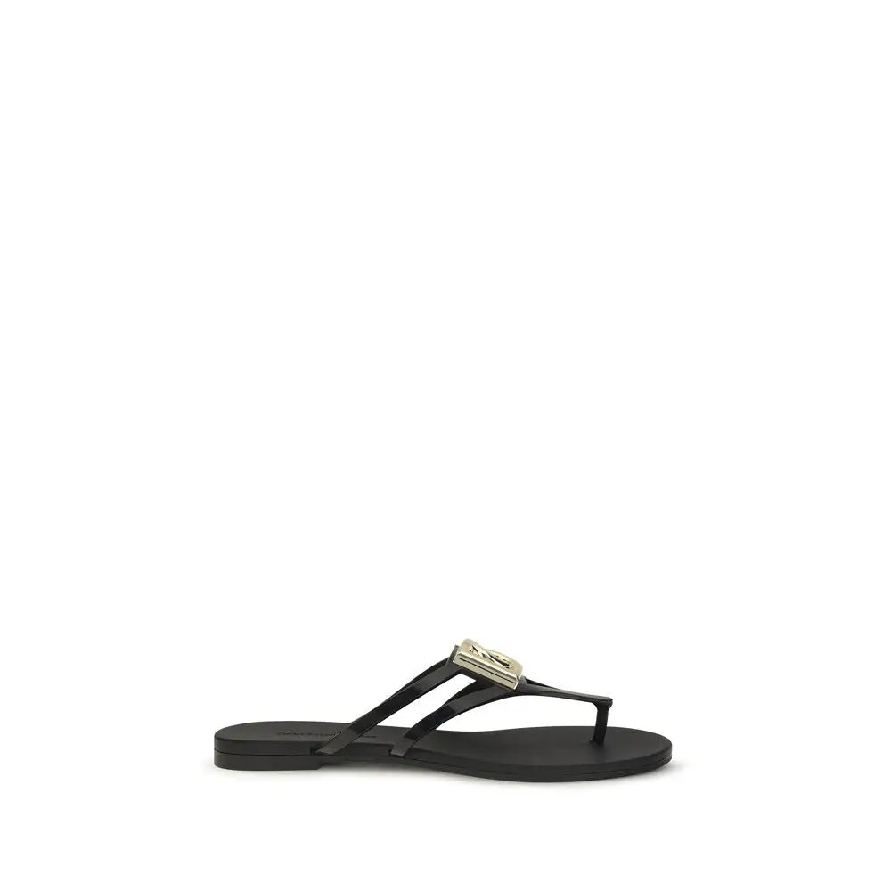 Dolce & Gabbana Schwarze Sandalen mit Gummi-Riemen - EU36/US6