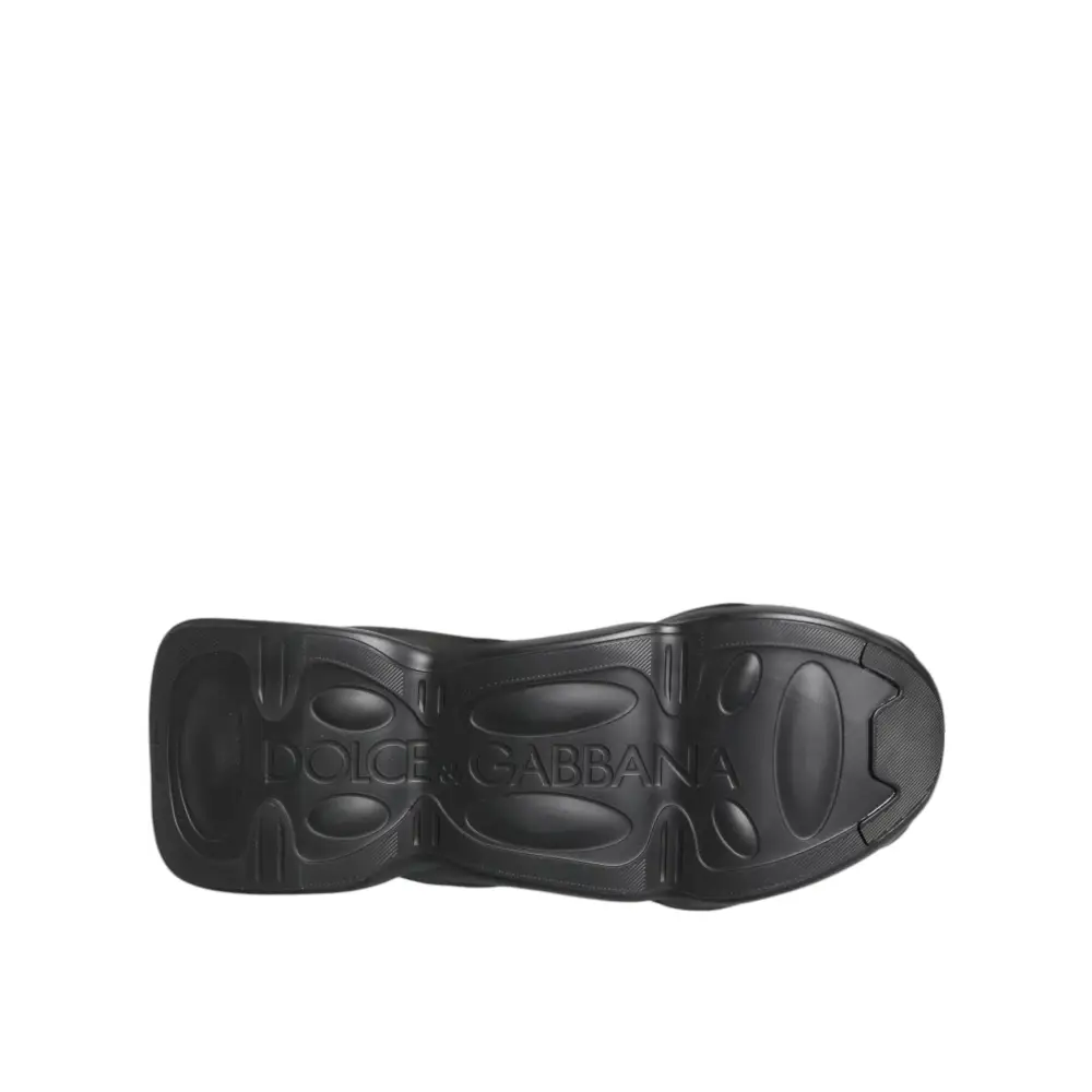 Dolce & Gabbana Schwarze Slip-On Wave Low-Top Sneaker Schuhe