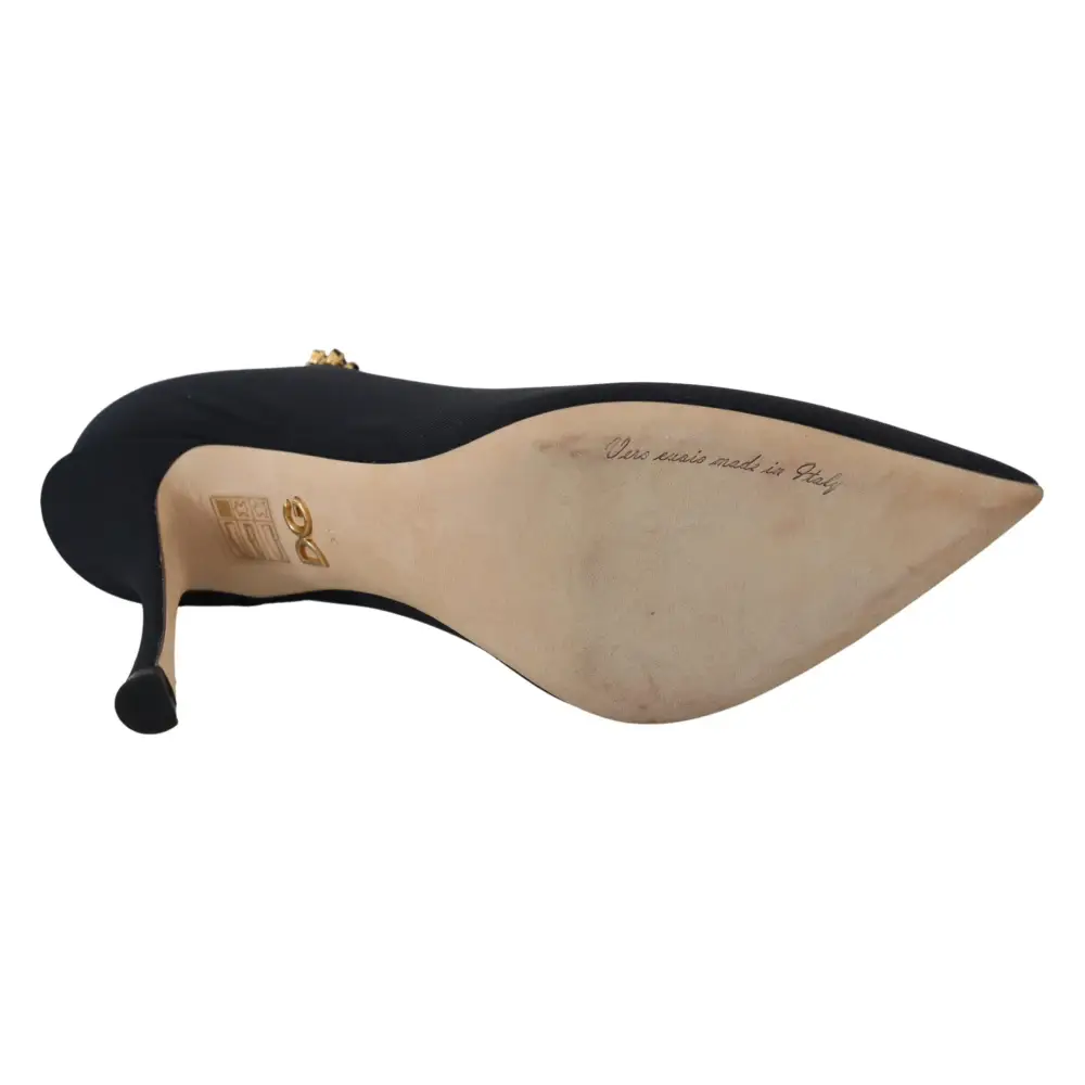 Dolce & Gabbana Schwarze Socken Stretch Crystal Pumps Schuhe