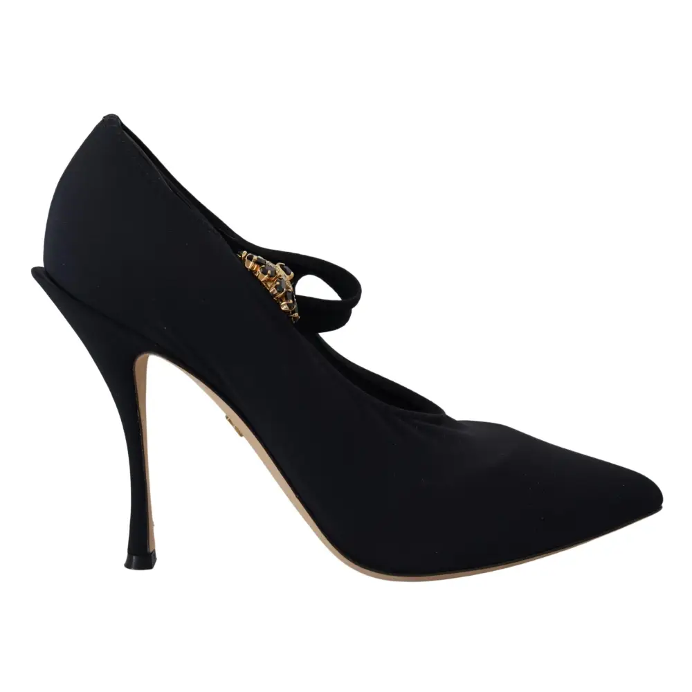 Dolce & Gabbana Schwarze Socken Stretch Crystal Pumps Schuhe