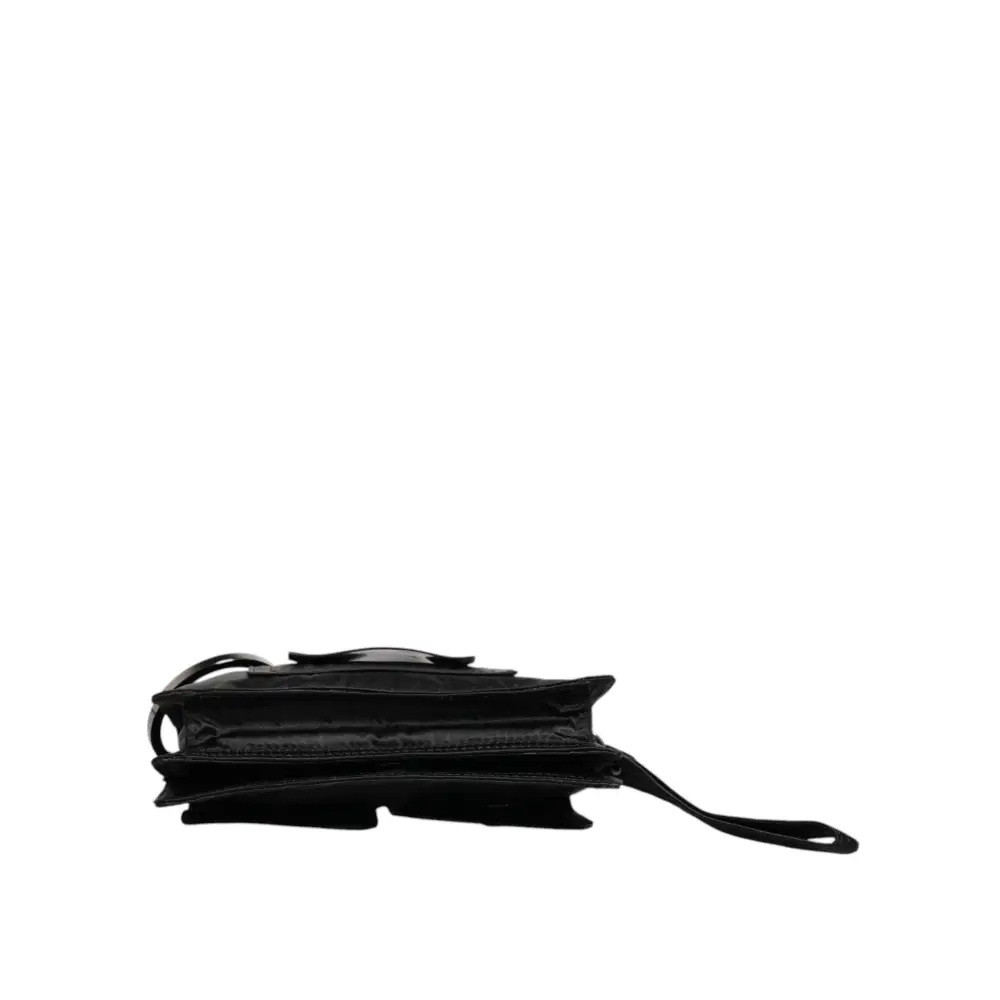 Dolce & Gabbana Schwarze Stoff Logo Two Way Clutch Crossbody Tasche