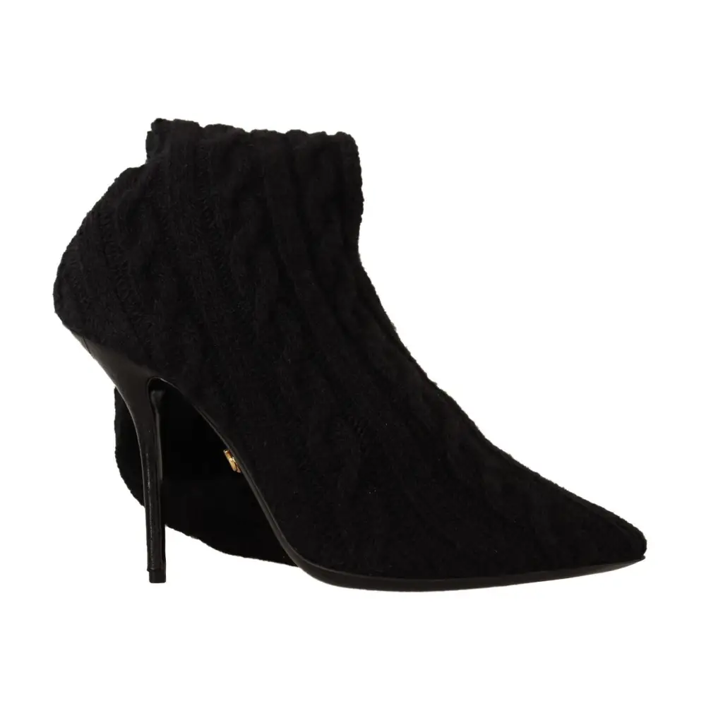 Dolce & Gabbana Schwarze Stretch-Socken Kniestrümpfe Schuhe - EU38/US7.5