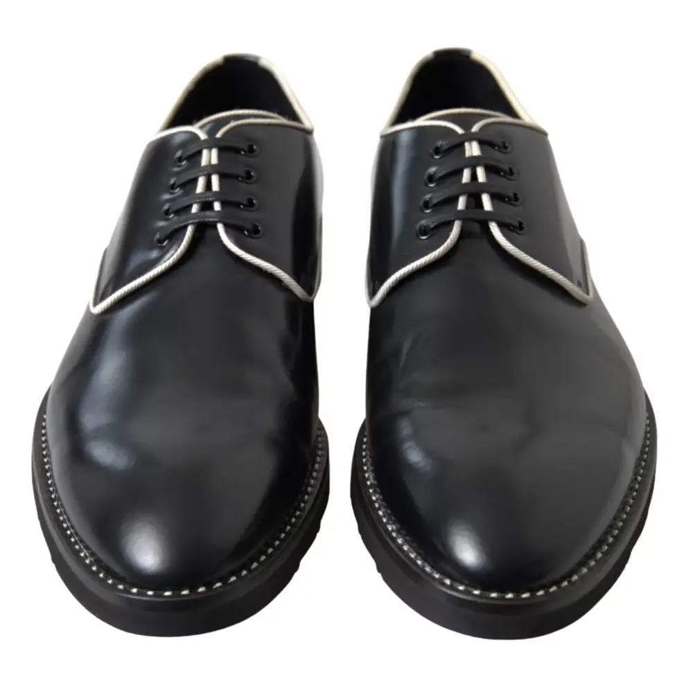 Dolce & Gabbana Schwarze weiße Lederschuhe für formelle Anlässe - EU39.5/US6.5