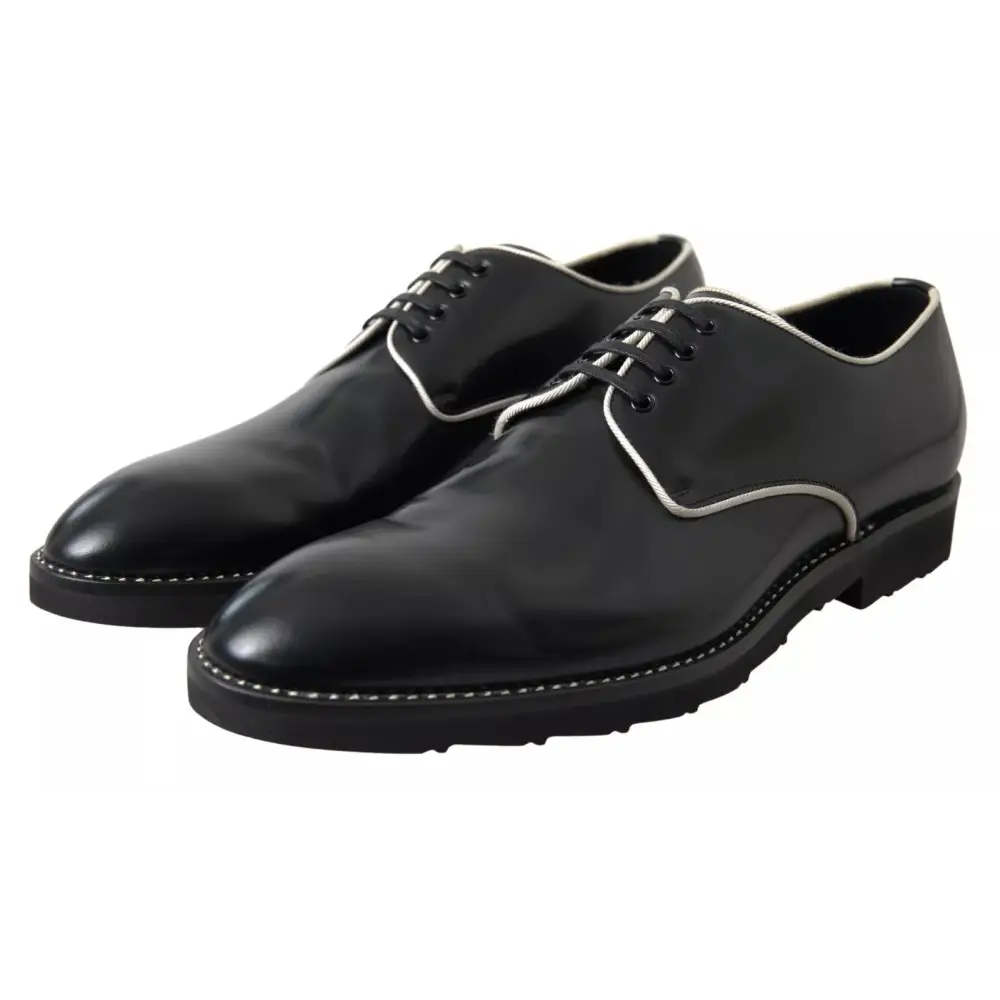 Dolce & Gabbana Schwarze weiße Lederschuhe für formelle Anlässe - EU39.5/US6.5