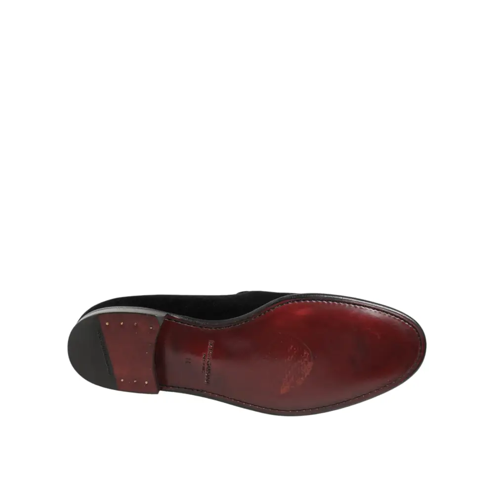 Dolce & Gabbana Schwarze Wildleder-Loafer zum Hineinschlüpfen - EU48/US15