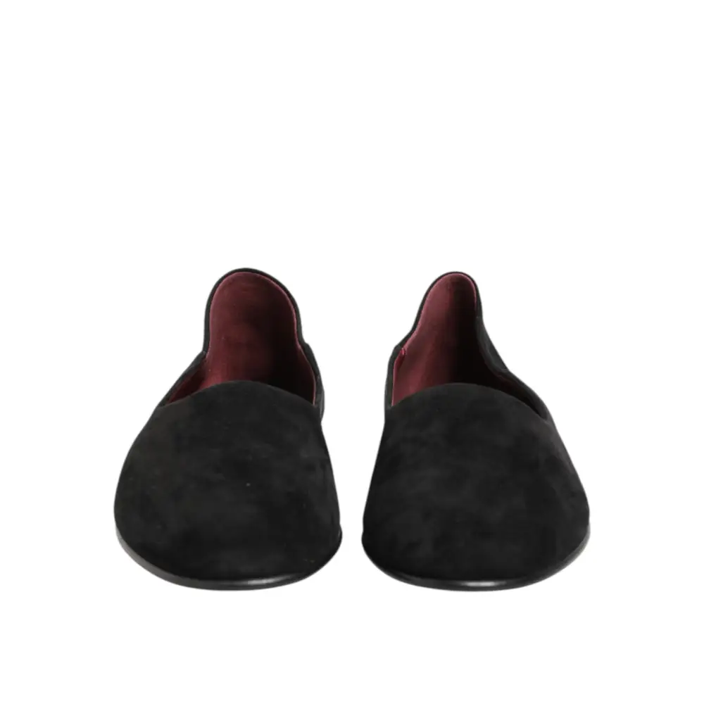 Dolce & Gabbana Schwarze Wildleder-Loafer zum Hineinschlüpfen - EU40/US7