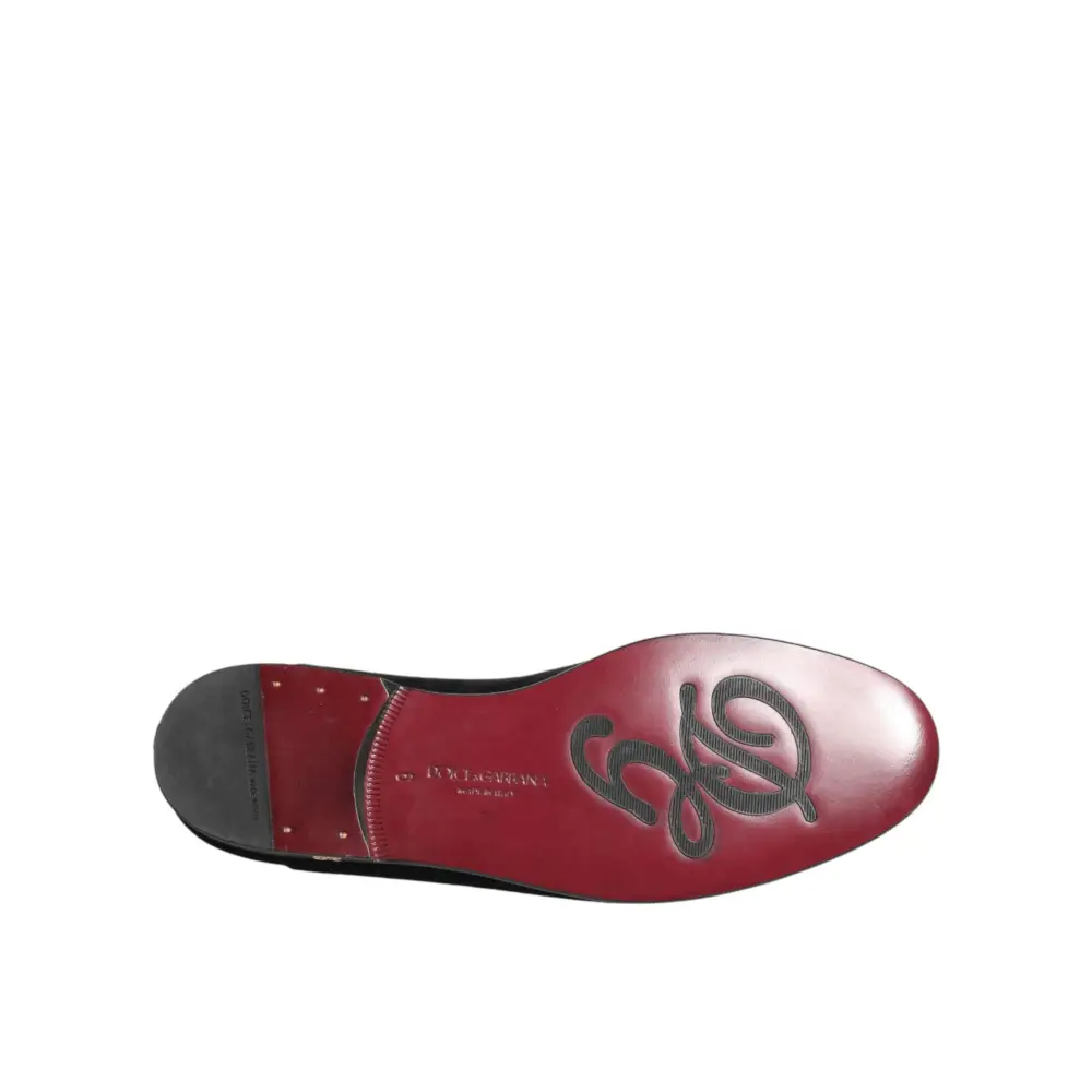 Dolce & Gabbana Schwarze Wildleder-Loafer zum Hineinschlüpfen - EU40/US7