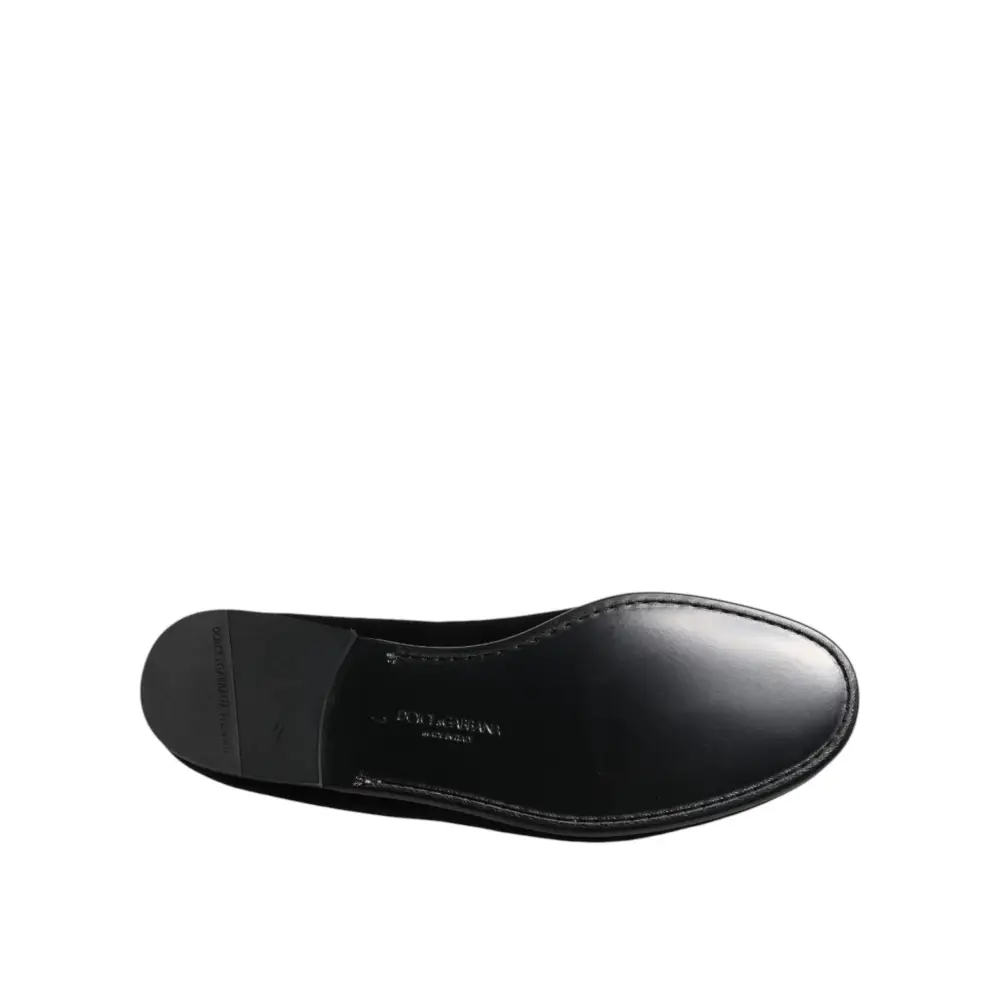 Dolce & Gabbana Schwarze Wildleder-Loafer zum Hineinschlüpfen - EU41/US8