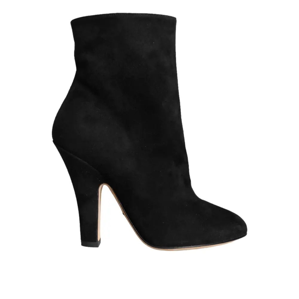 Dolce & Gabbana Schwarze Wildleder Mid Calf Stiefel Schuhe - EU36/US5.5