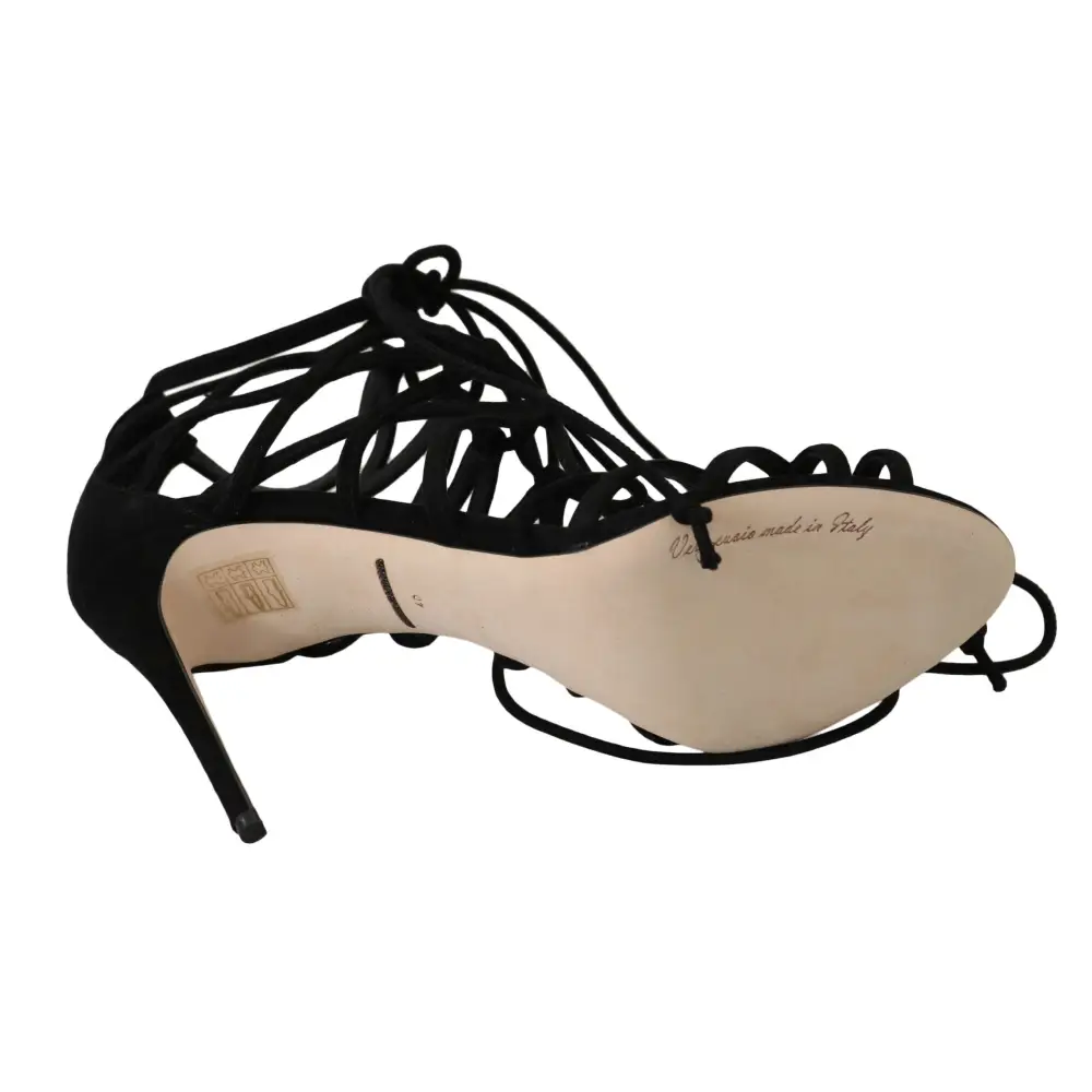 Dolce & Gabbana Schwarze Wildleder Riemen Stilettos Sandalen - EU36.5/US6