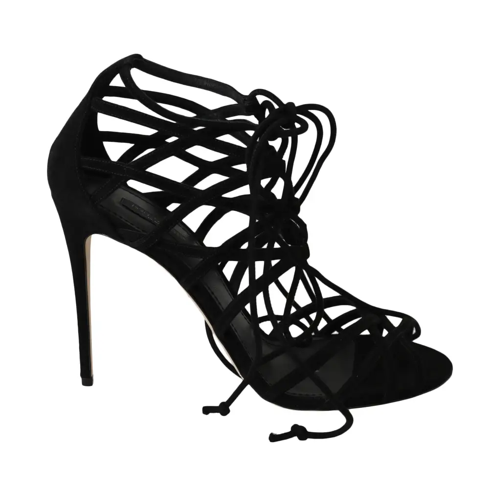 Dolce & Gabbana Schwarze Wildleder Riemen Stilettos Sandalen - EU36.5/US6