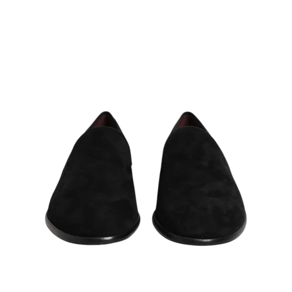 Dolce & Gabbana Schwarze Wildleder Slipper Formelle Schuhe