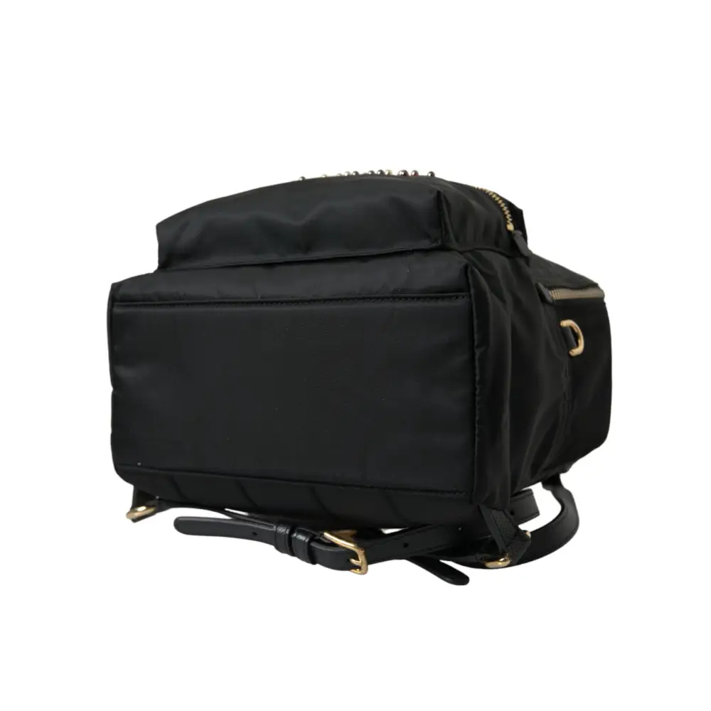 Dolce & Gabbana Schwarzer #DGFAMILY Verschönerter Rucksack VULCANO Tasche