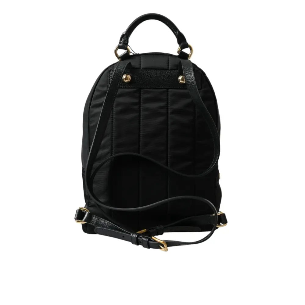 Dolce & Gabbana Schwarzer #DGFAMILY Verschönerter Rucksack VULCANO Tasche
