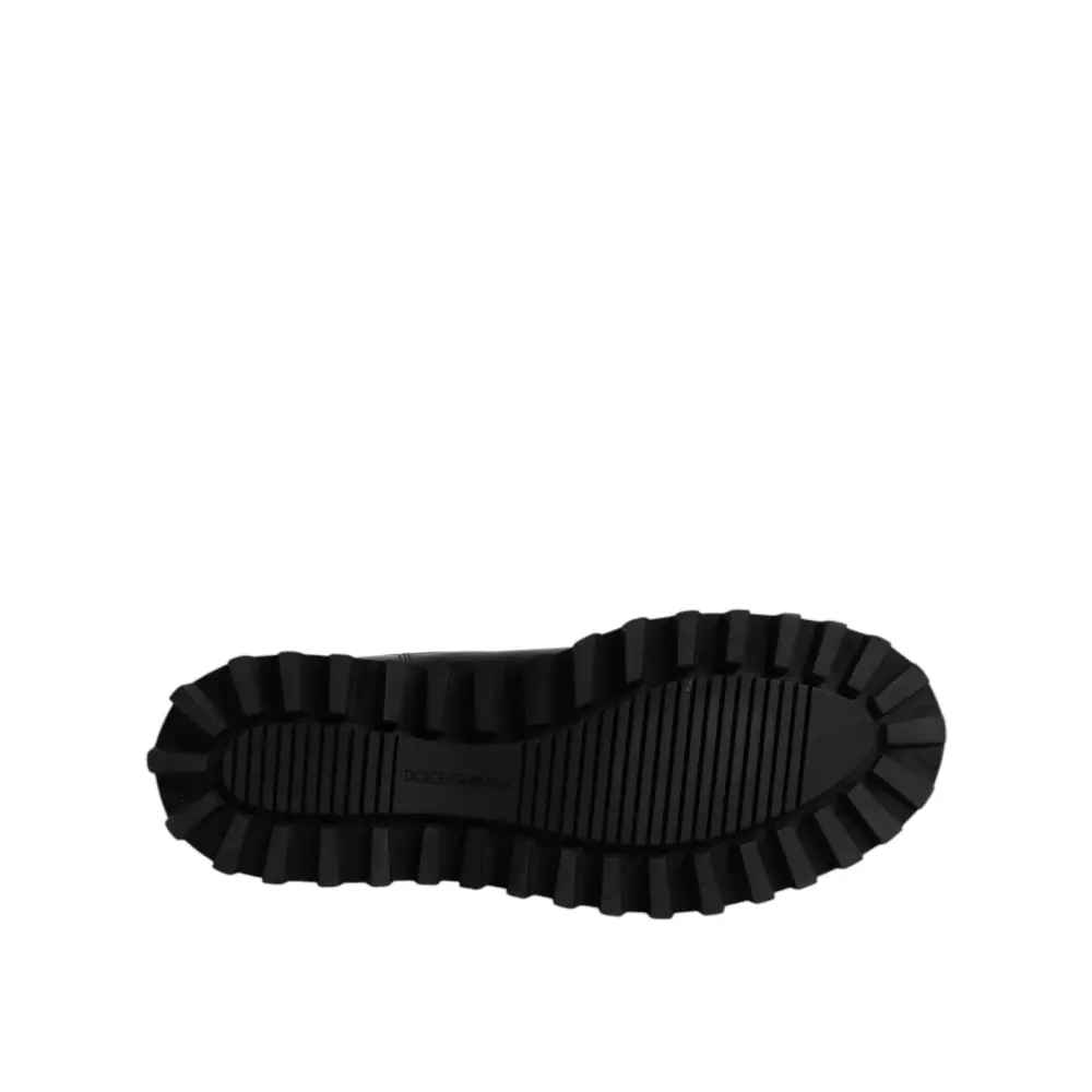 Dolce & Gabbana Schwarzer Gürtel DG Logo Herren Chelsea Boots Schuhe - EU44/US11