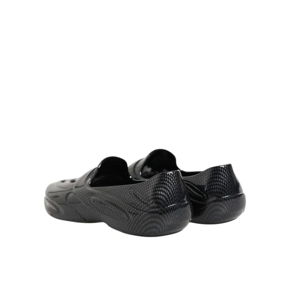 Dolce & Gabbana Schwarzer Gummi Rutschen Low Top Sneakers Schuhe - EU44/US11