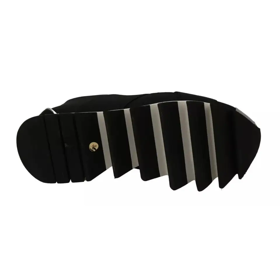 Dolce & Gabbana Schwarzer Hai Neopren Stretch Turnschuhe Schuhe - EU36/US5.5