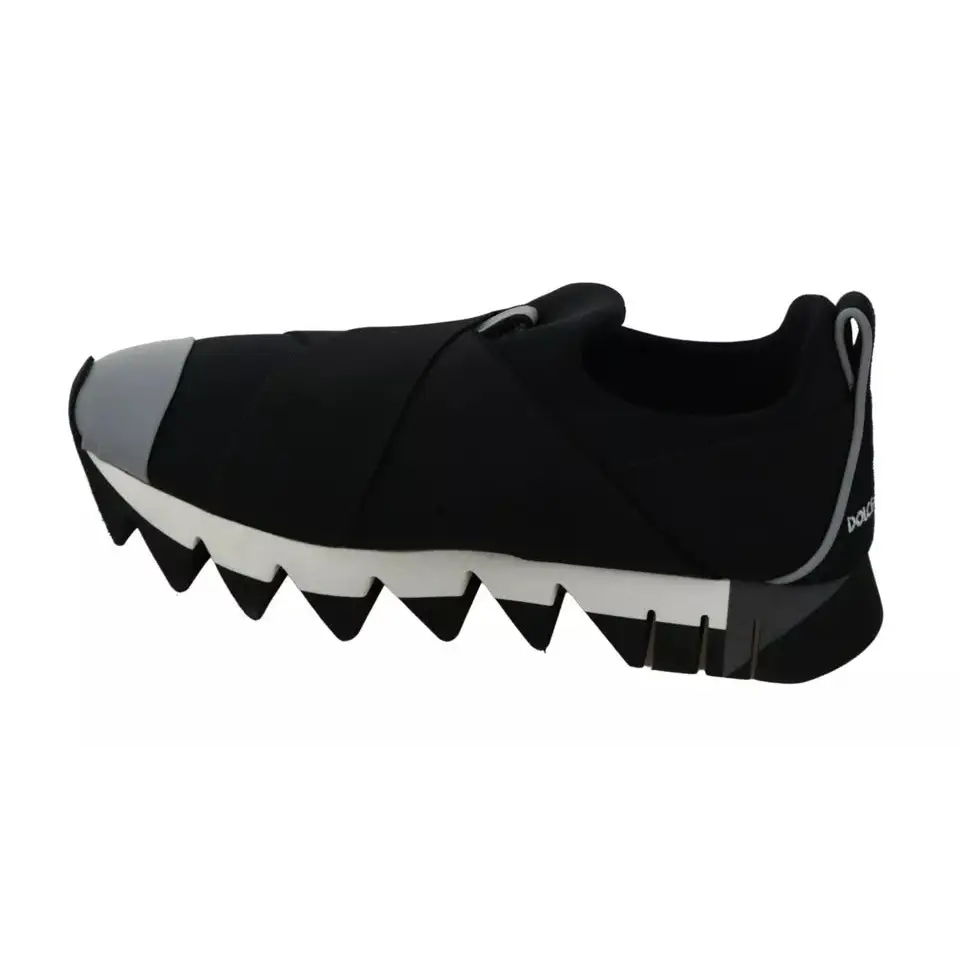 Dolce & Gabbana Schwarzer Hai Neopren Stretch Turnschuhe Schuhe - EU36/US5.5