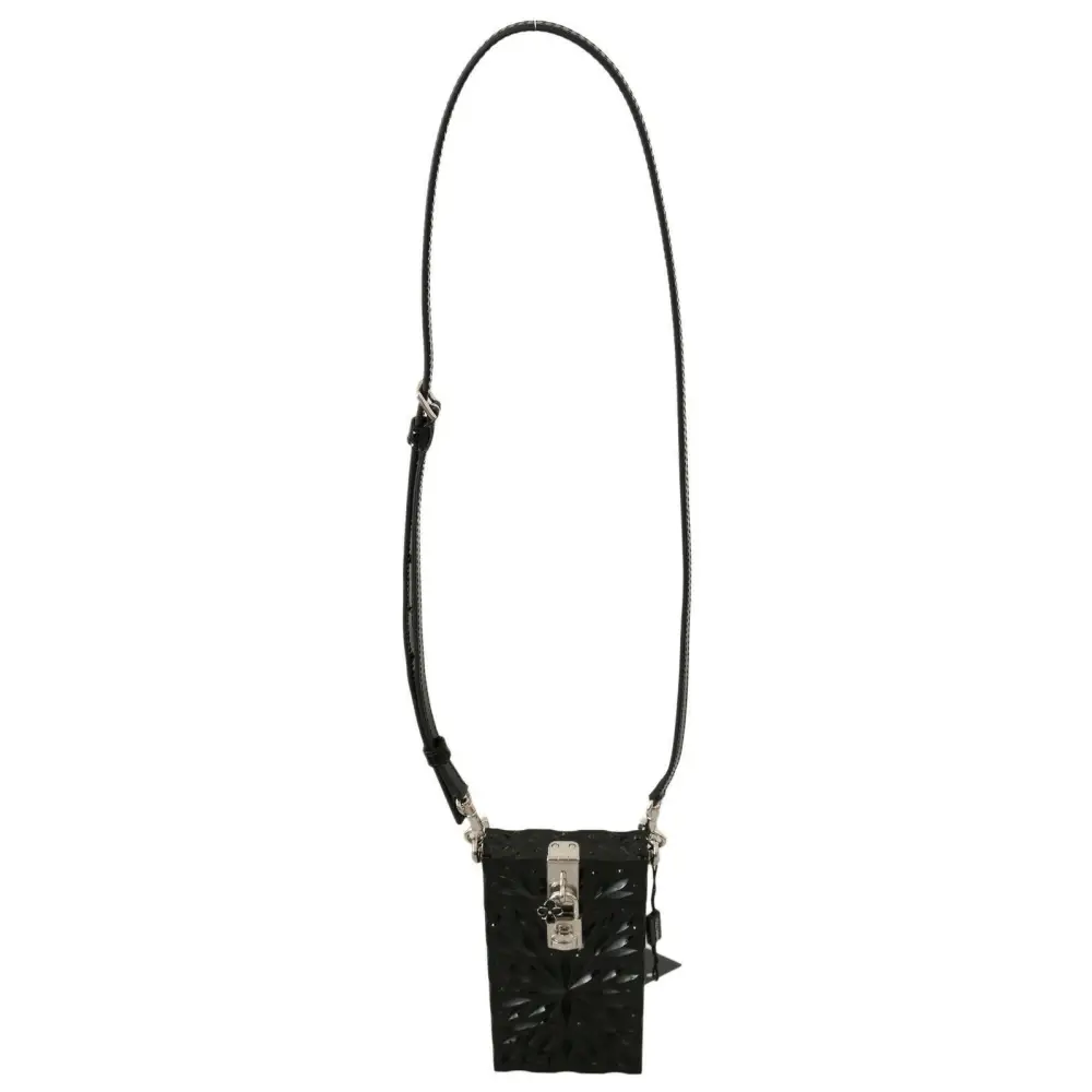 Dolce & Gabbana Schwarzer Kristall Plexiglas Kreuz Zigarettenetui Halter