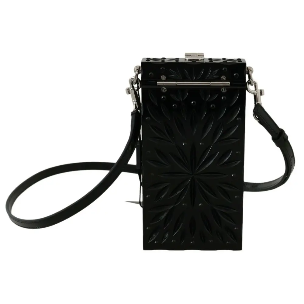 Dolce & Gabbana Schwarzer Kristall Plexiglas Kreuz Zigarettenetui Halter