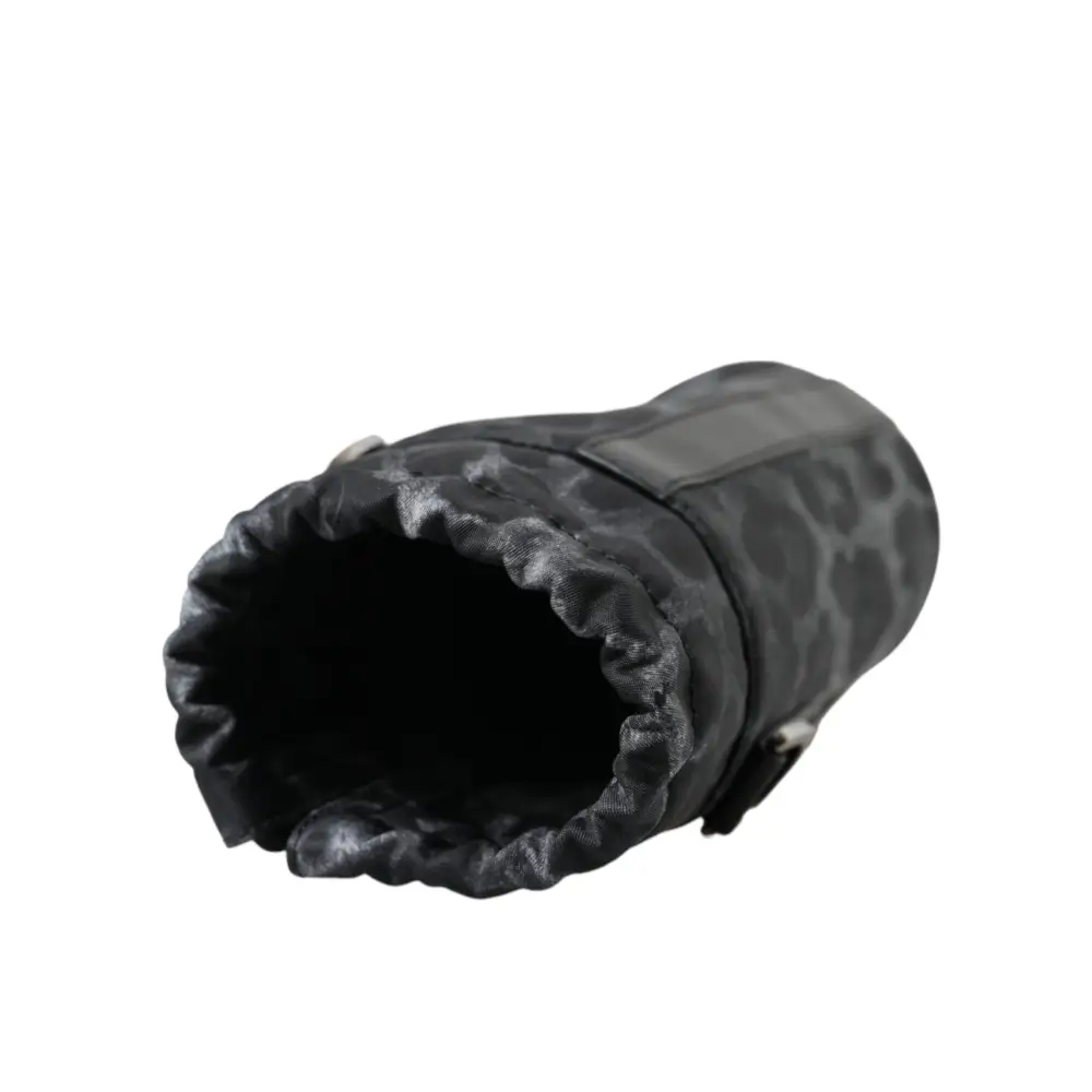 Dolce & Gabbana Schwarzer Leopard Runde schlanke Tote Flaschenhaltertasche