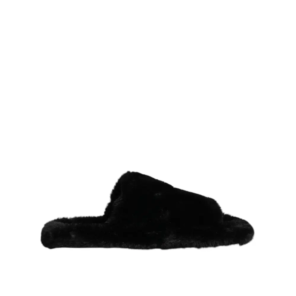 Dolce & Gabbana Schwarzer Polyester-Samt Pantoffel Schuhe - EU39/US6