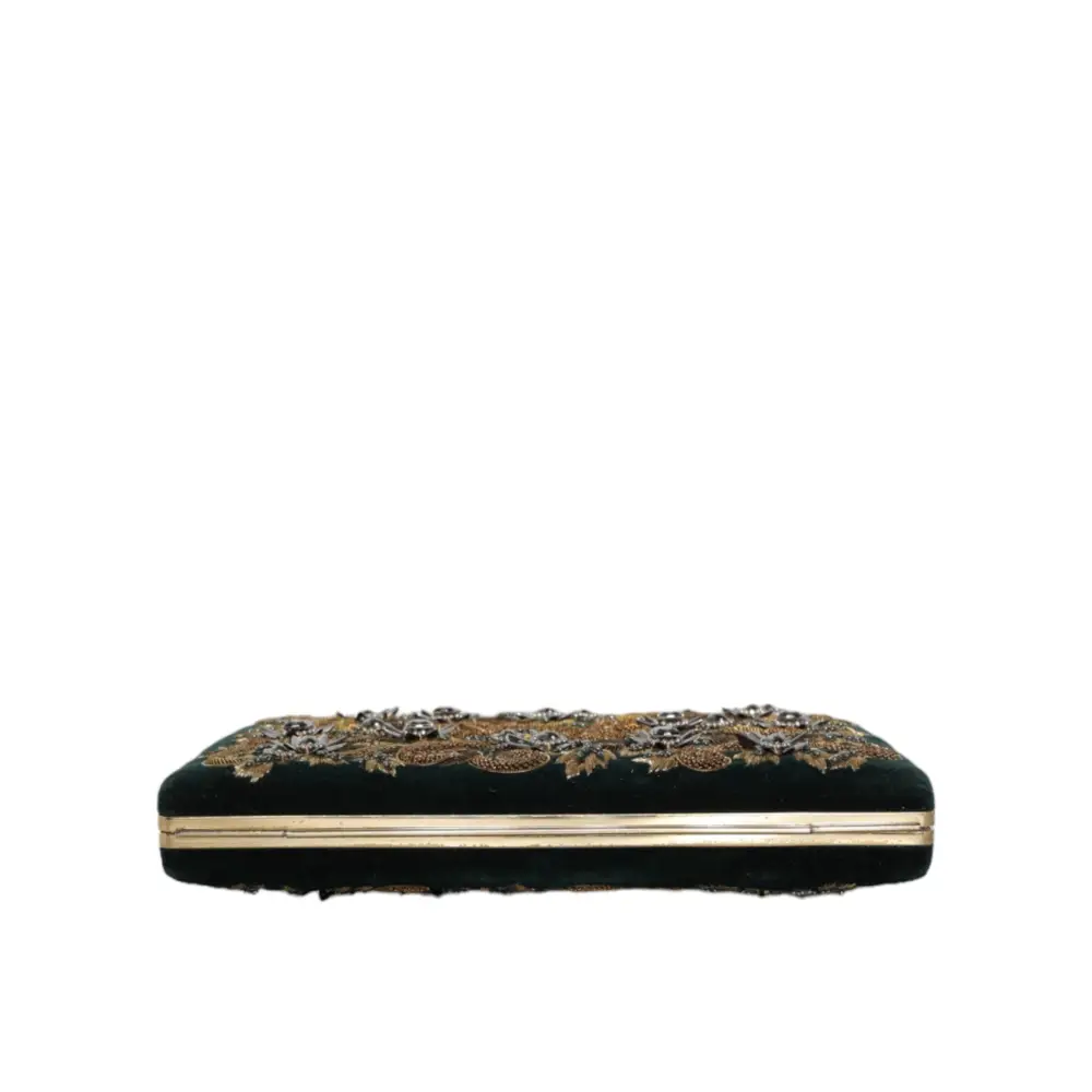 Dolce & Gabbana Schwarzer Samt Goldrahmen Clutch Abend Party Handtasche