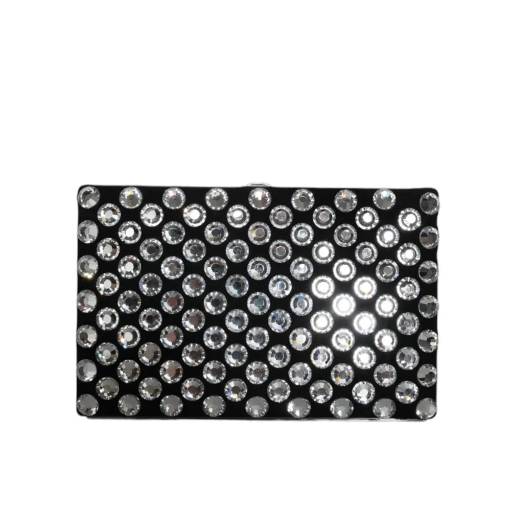 Dolce & Gabbana Schwarzer Samt-Kristall-Kupplungs-Abendparty-Handtasche